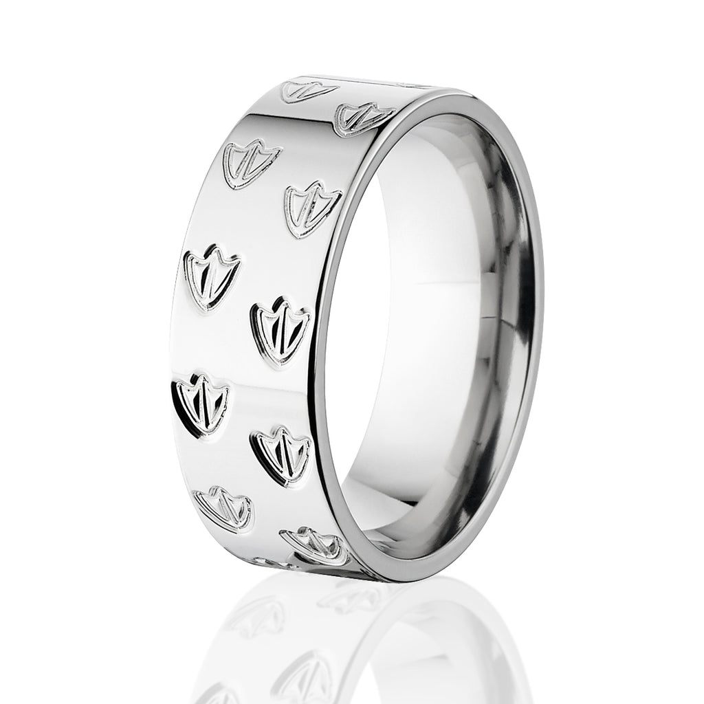 Duck Track Rings, Men's Titanium Ring, Animal Tracks Jewelry
