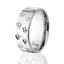 Duck Track Rings, Men's Titanium Ring, Animal Tracks Jewelry