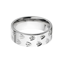 Duck Track Rings, Men's Titanium Ring, Animal Tracks Jewelry