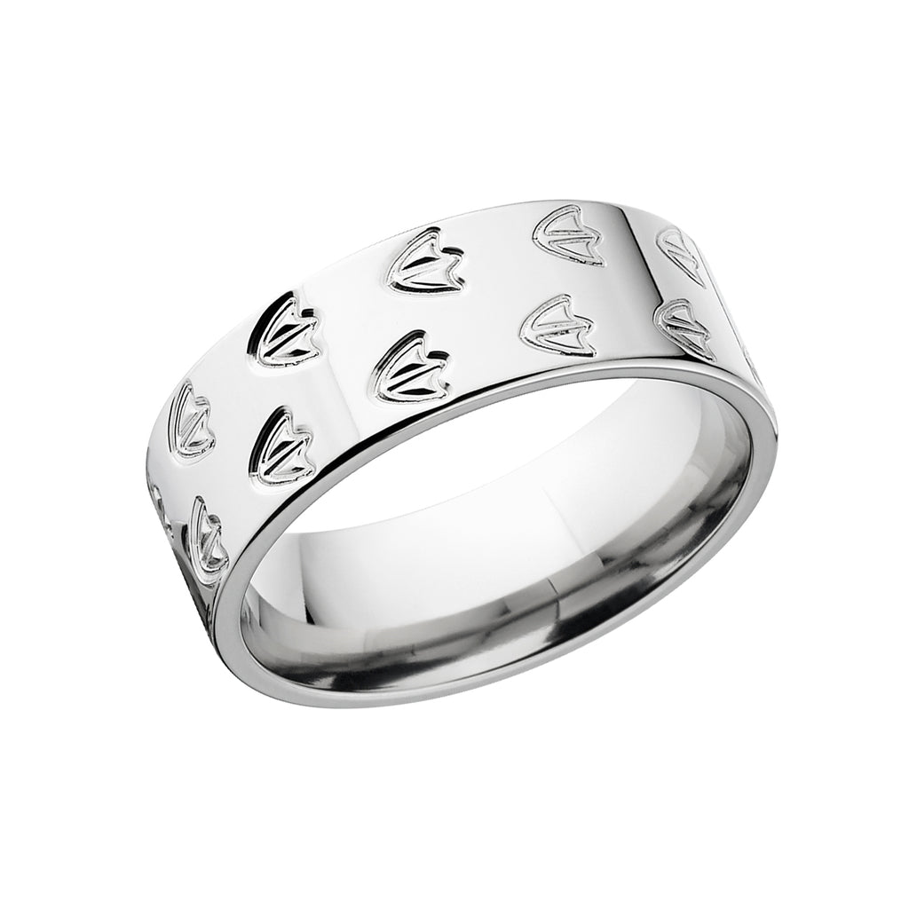 Duck Track Rings, Men's Titanium Ring, Animal Tracks Jewelry