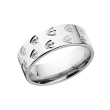Duck Track Rings, Men's Titanium Ring, Animal Tracks Jewelry