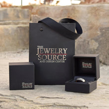 His and Her Damascus Wedding Ring Set with Copper Inlay