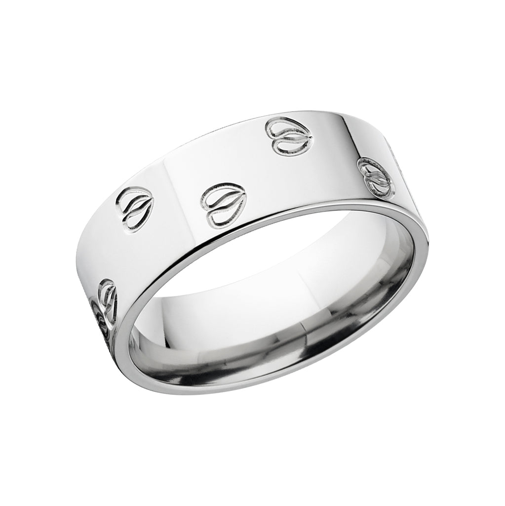 Elk Track 14k White Gold Ring - Men's Wedding Bands
