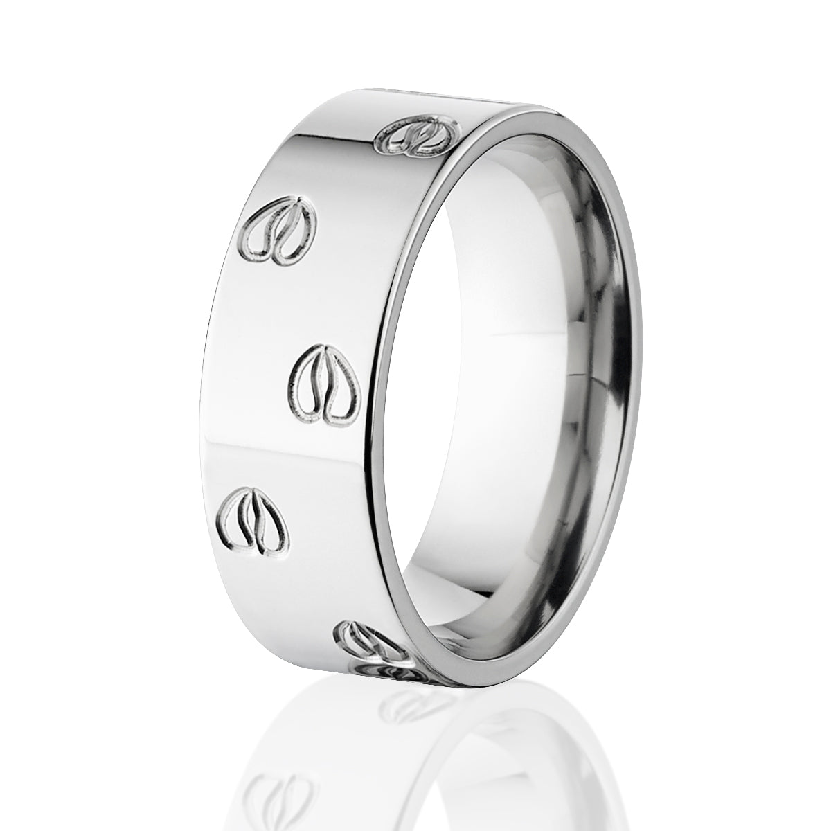 Titanium Mule Deer Track Ring, Men's Animal Track Rings – The Jewelry ...
