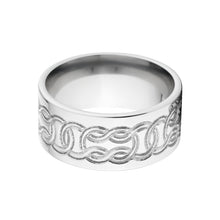 Celtic Wedding Band, 14k White Gold Rings, Comfort Fit Bands, USA MADE