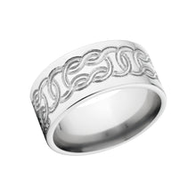 Celtic Wedding Band, 14k White Gold Rings, Comfort Fit Bands, USA MADE