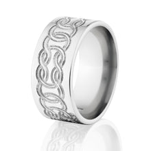 Celtic Wedding Band, 14k White Gold Rings, Comfort Fit Bands, USA MADE