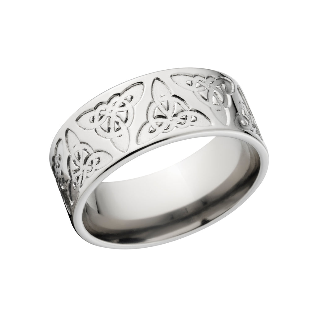 Titanium Carved Celtic Wedding Ring, Men's Celtic Bands