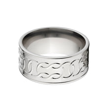 Men's Celtic Pocket Carved Titanium Ring, Men's Celtic Rings