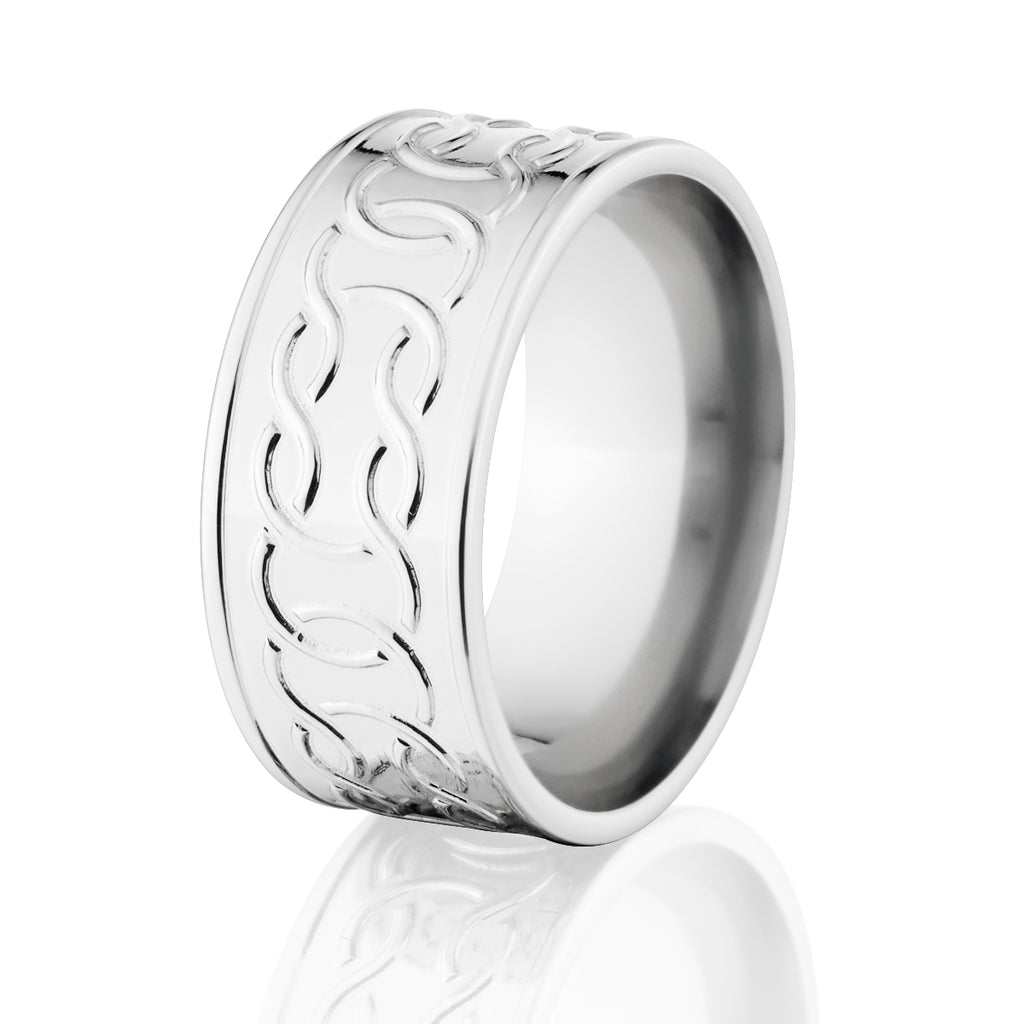 Carved Cobalt Wedding Rings: Men's Celtic Ring