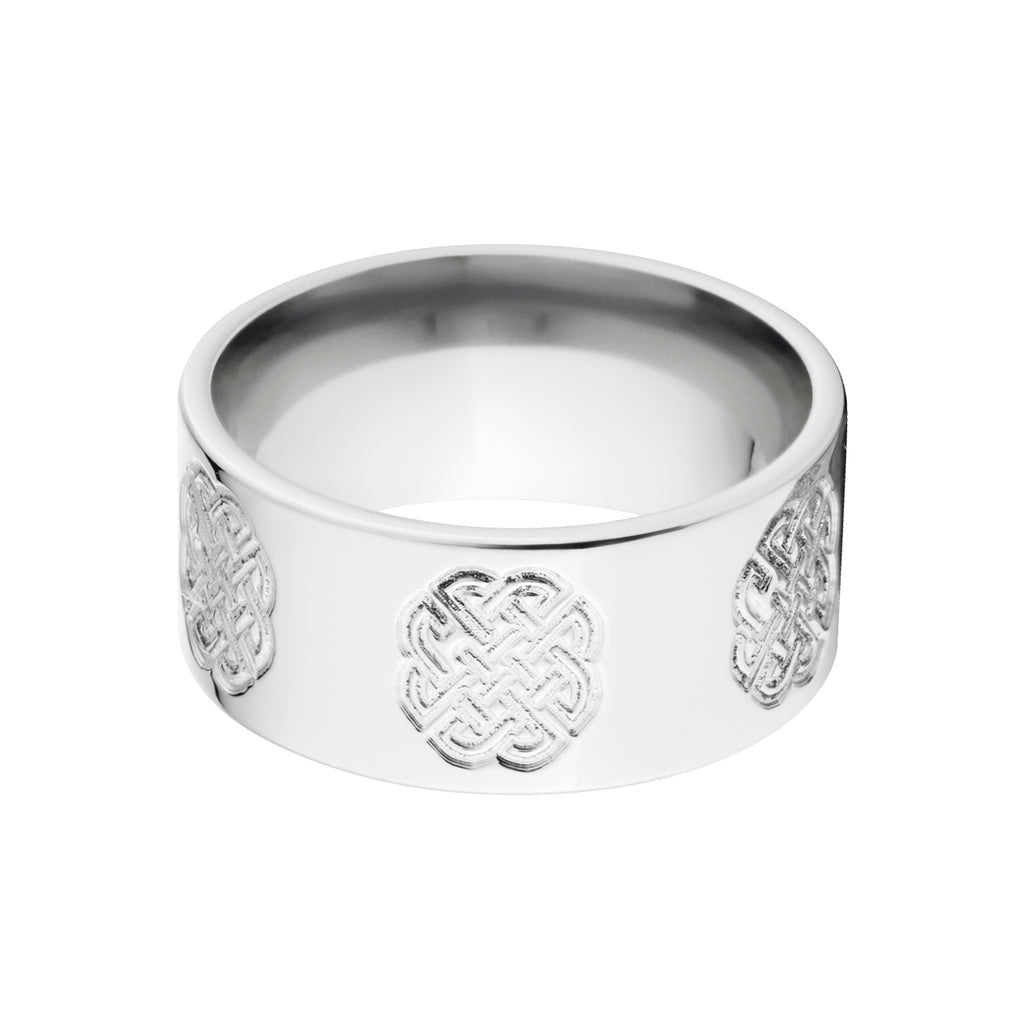 Mens Celtic Rings, White Gold Wedding Rings for Men