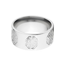 Mens Celtic Rings, White Gold Wedding Rings for Men