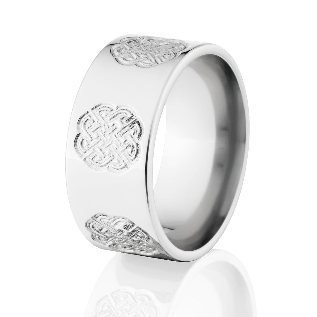 Custom Carved Celtic Rings, Cobalt Wedding Band