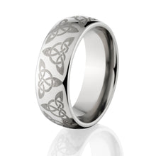 Lasered Celtic Wedding Rings: Celtic Titanium Ring