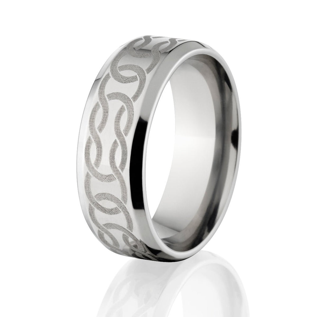 Celtic Titanium Wedding Rings:  8mm Titanium Band