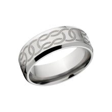 Celtic Titanium Wedding Rings:  8mm Titanium Band