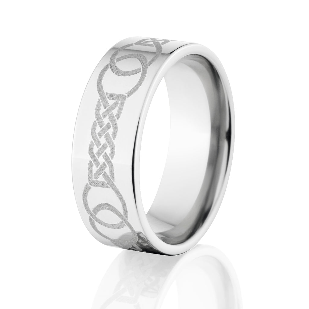 Etched Celtic Rings: Celtic Cobalt Wedding Band