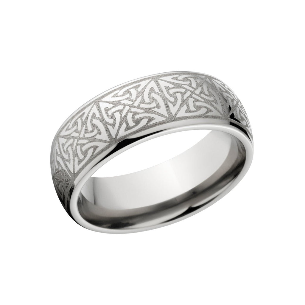 Etched Celtic Wedding Rings: Titanium Celtic Band
