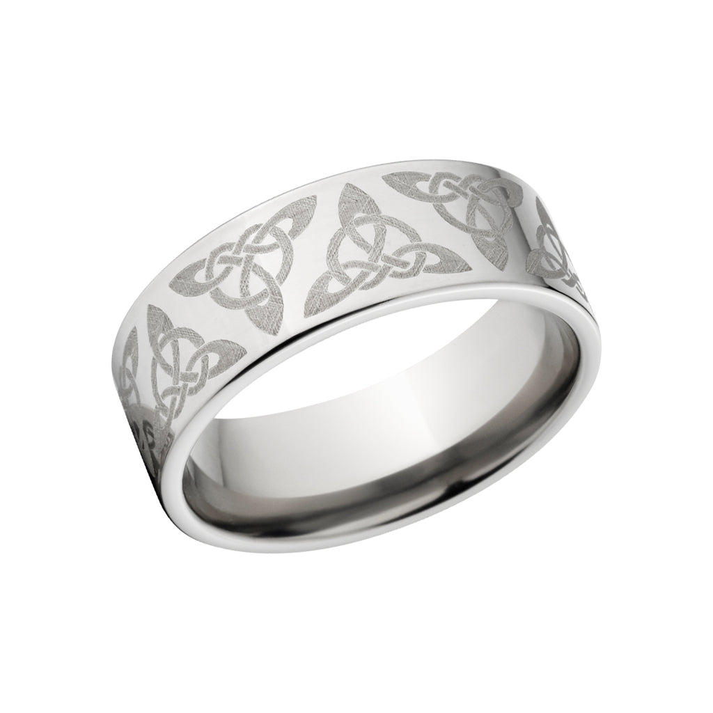 Custom Made Celtic Wedding Rings: 8mm Titanium
