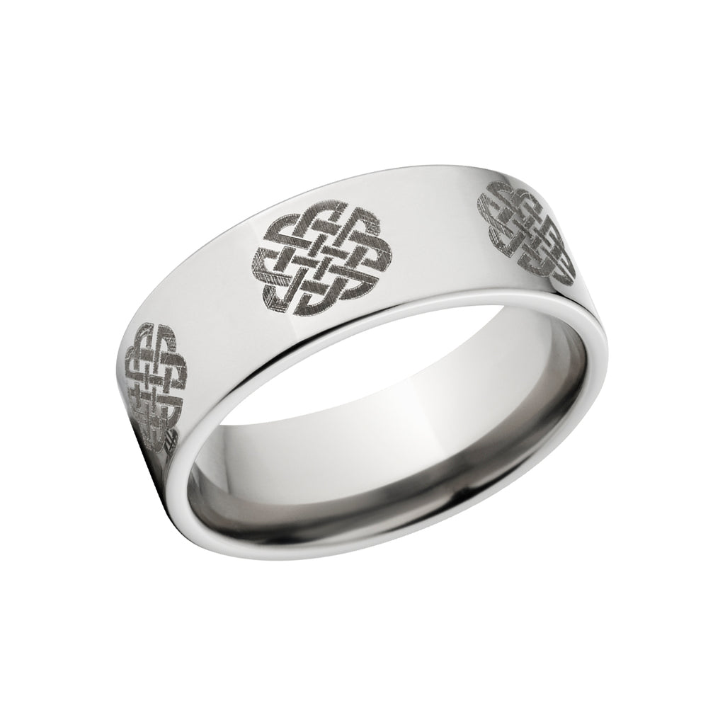 Custom Celtic Rings, 8mm Titanium Celtic Ring