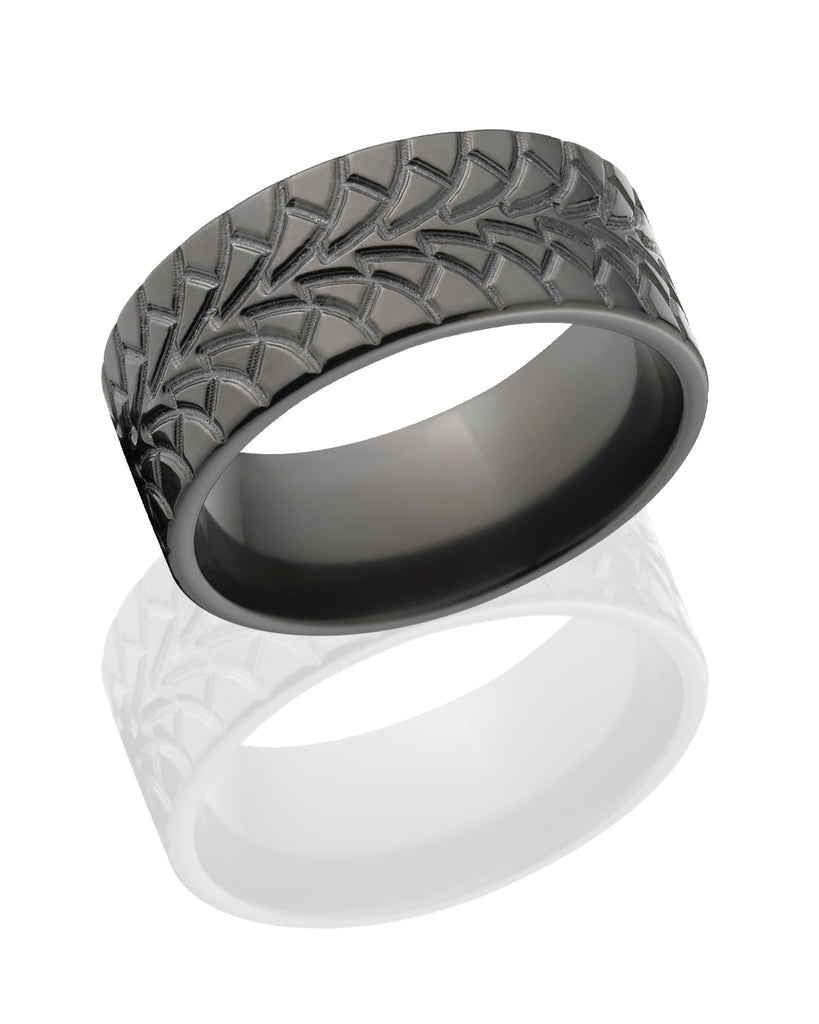Black Tire Tread Ring - Men's Wedding Band