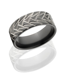 Black Zirconium Tire Band - Men's Rings