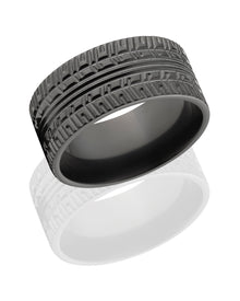 Black Zirconium Tire Band - Men's Rings