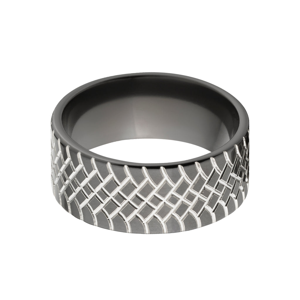 Two-Tone Tire Tread Ring - Men's Rings