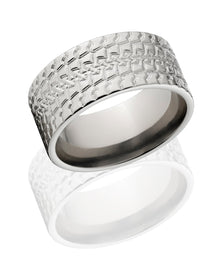 Men's Titanium Ring - 10mm Tire Tread Band