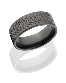 Matte Black Men's Ring - Tire Tread Wedding Band