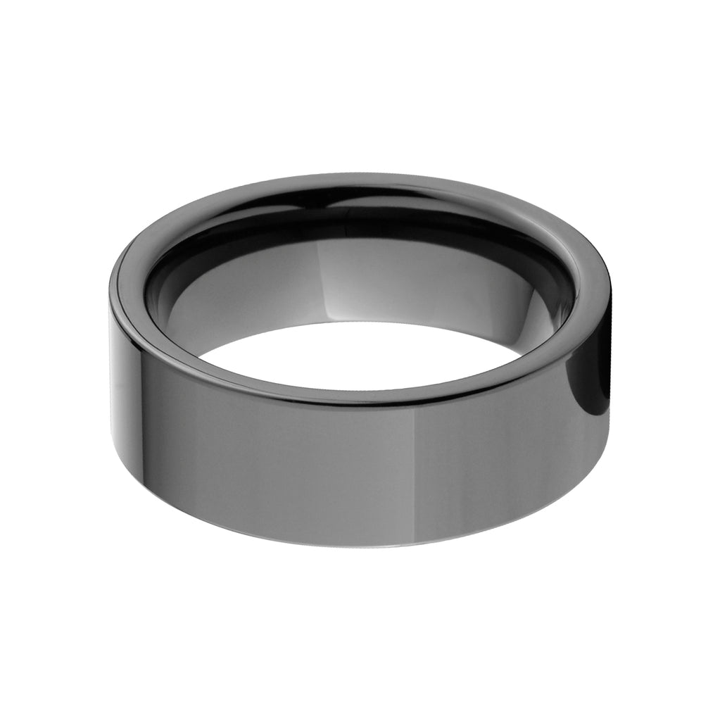Polished Black Ceramic Wedding Ring - Men's Bands