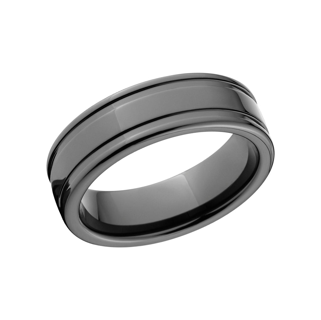 7mm Ceramic Ring - Black Men's Wedding Bands