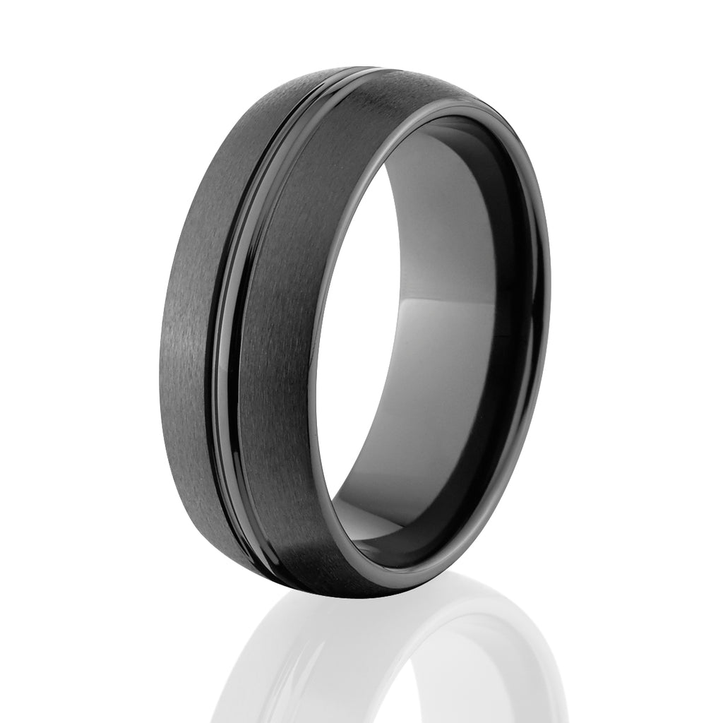 Black Ceramic Wedding Bands - Men's Rings
