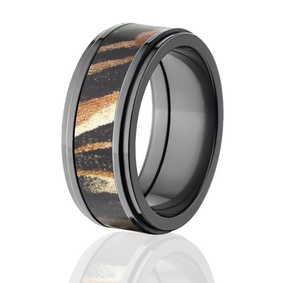 Camo Rings,Mossy Oak Camouflage Wedding Bands, Shadow Grass Camo