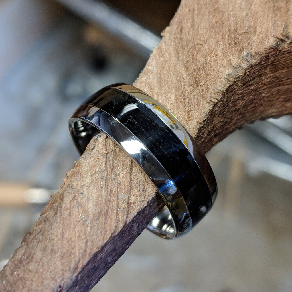Titanium Fishing Line Ring Custom Made Bands Fly Fishing USA Made To Order Fast Delivery