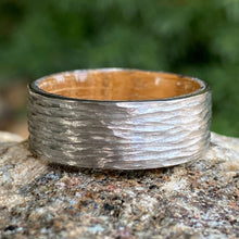 Whiskey Barrel Ring with Tree Bark Finish Custom Cobalt Wedding Band Mens Ring Mens Wedding Band USA Jewelry