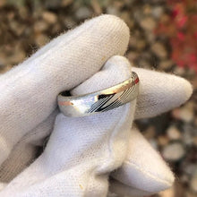White Damascus Steel Ring - Men's Wedding Bands