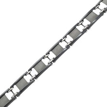 Ceramic & Stainless Steel Mesh Bracelet w/ White, Black & Silver