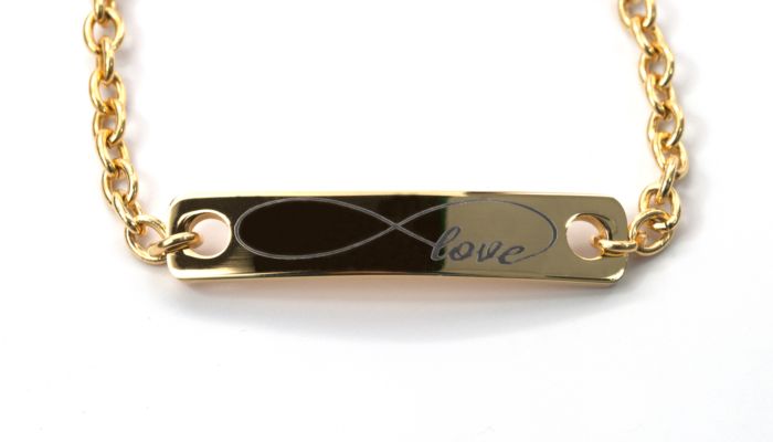 Love Infinity Bar Charm, Gold Infinity Bracelets