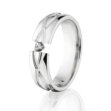 6mm Infinity, Heart Gem, Titanium Ring