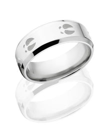 Titanium Deer Track Ring, Hunting Titanium Ring