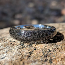 6mm Gibeon Meteorite Wedding Band Stardust Rings - Authentic Genuine Gibeon Meteorite Rings