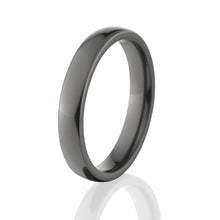 Domed 4mm Black Ring: Black Zirconium Rings