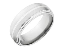 New 8mm Comfort Fit Titanium Ring, Sterling Silver Inlay