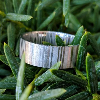 8mm Wide Damascus Steel Wedding Ring USA Made Damascus Bands