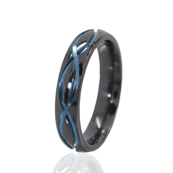 5mm Infinity Ring, Black Zirconium Ring, Anodized Jewelry