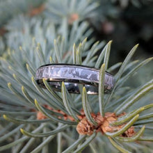 4mm Gibeon Meteorite Ring with Aerospace Grade Titanium- Authentic Gibeon Meteorite Wedding Band