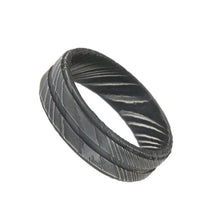 Damascus Steel Rings For Men USA Made Damascus Bands Black Wedding Bands Two Tone Ring