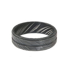 Damascus Steel Rings For Men USA Made Damascus Bands Black Wedding Bands Two Tone Ring