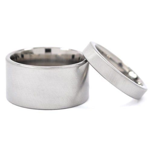 Pipe-Cut Ring Set, Simple Titanium Ring Sets, Matching Rings